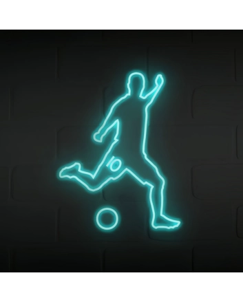 Soccer Player Kicking Neon Sign