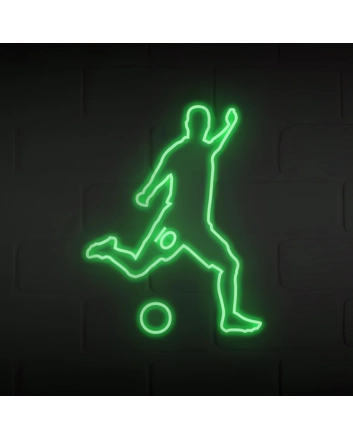 Soccer Player Kicking Neon Sign