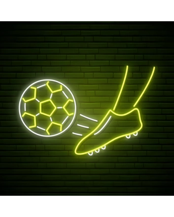 Kicking Soccer Ball Neon Sign