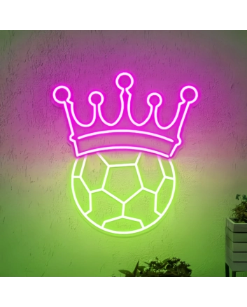 Crown Soccer Neon Light