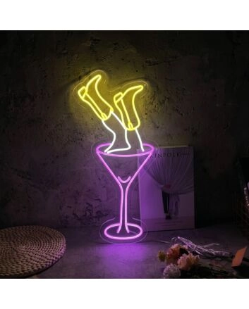 Tipsy in Wine Glass Neon Sign