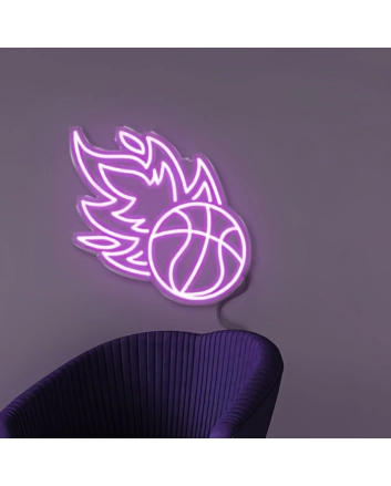 Flaming Basketball Neon Light