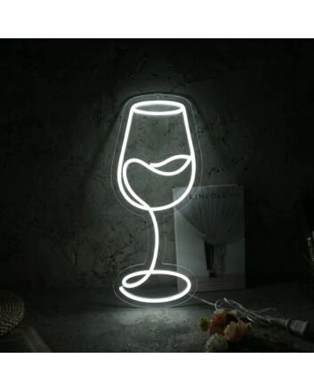 Sophisticated Elegant Wine Glass Neon Light