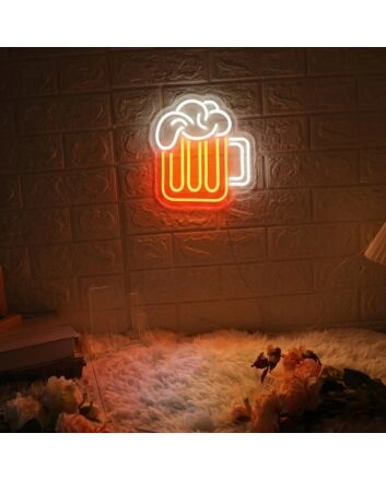 Overflowing Beer Glass Neon Light
