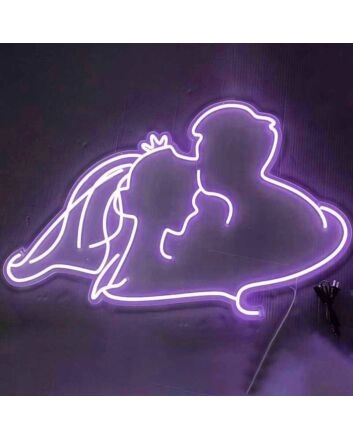 Groom Kissing Bride&#039;s Forehead Style 2 Neon Light