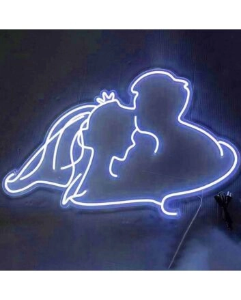 Groom Kissing Bride's Forehead Style 2 Neon Light