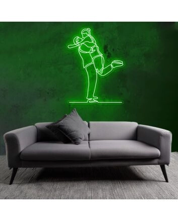 Lovers&#039; Embrace Romantic Wedding Neon Sign