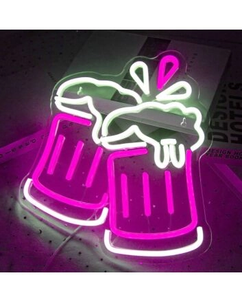 Toasting Beer Glass Style 1 Neon Light