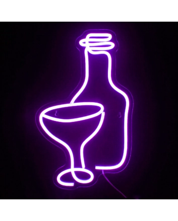 Beer Wine Glass Neon