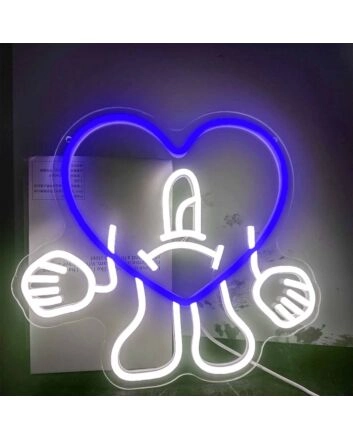 Abstract Figure with Heart Neon Light