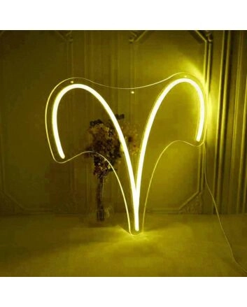 Aries Zodiac Sign Neon