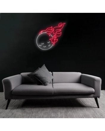 Flaming Golf Ball Neon Sign