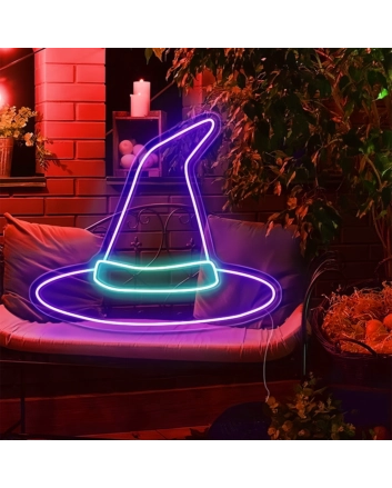 Halloween Decor Hat Neon Sign