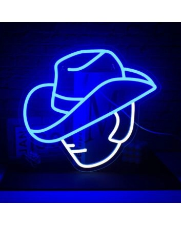 Hat Wearing Face Neon Sign