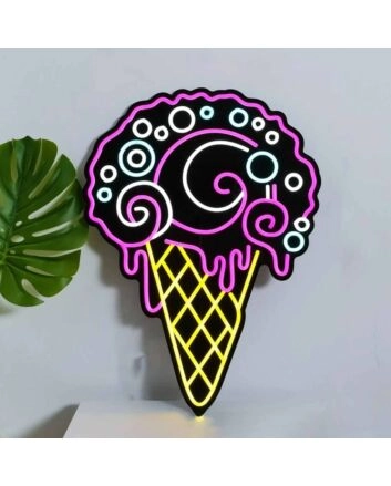 Oversized Summer Ice Cream  Black Backsplash Neon