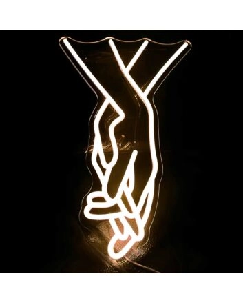 Happiness Hand in Hand Wedding Neon Sign