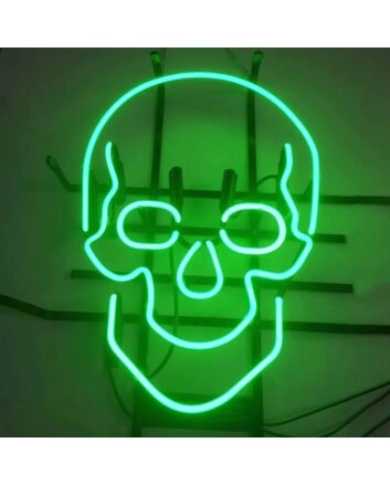 Skull Bold Iron Frame Neon Sign