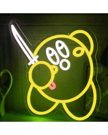 Kirby with a Katana Sword LED Neon Light