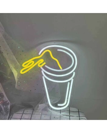 Handheld Coffee Cup Neon Sign