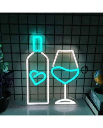 Vodka Bottle and Glass Combo Bar Neon Sign