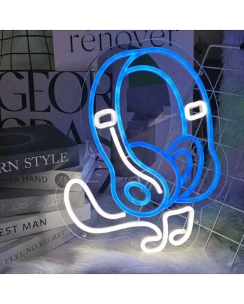 Music Listening Headphones Neon Sign