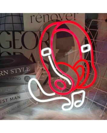 Music Listening Headphones Neon Sign