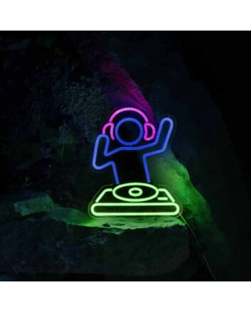 DJ Turntable Neon Sign