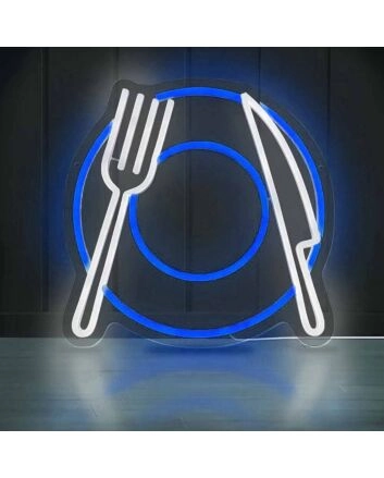 Elegant Western Restaurant Cutlery Neon Sign