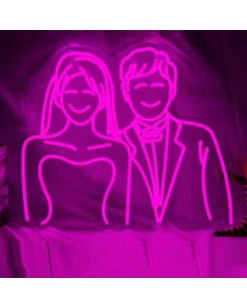 Abstract Couple Wedding Neon Sign
