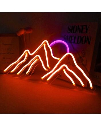 Mountain Top Sunrise Neon Light