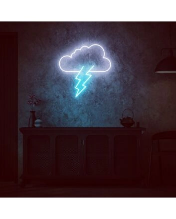 Thunderbolt Lightning Cloud Bolt Neon Sign for Dynamic Ambiances