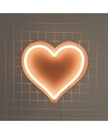 Ombre Blush Heart Neon Sign for Romantic and Loving Spaces