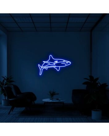 White Tip Shark Neon Sign for Marine and Ocean Lovers