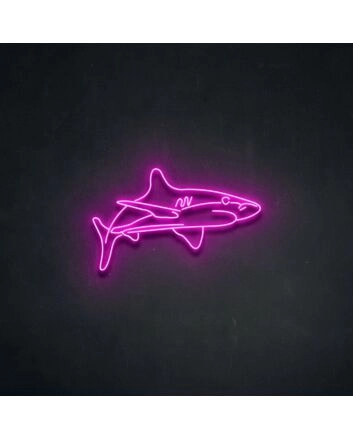 White Tip Shark Neon Sign for Marine and Ocean Lovers