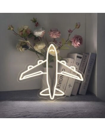 Airplane Neon Sign for Travel Enthusiasts and Fun Decor
