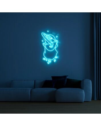 Saturn Statue Neon Sign for Space and Astronomy Lovers