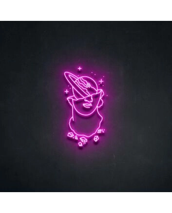 Saturn Statue Neon Sign for Space and Astronomy Lovers
