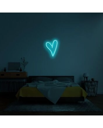 Script Heart Neon Sign for Romantic and Loving Spaces