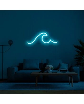 Wave Neon Sign for Ocean Lovers and Relaxing Spaces