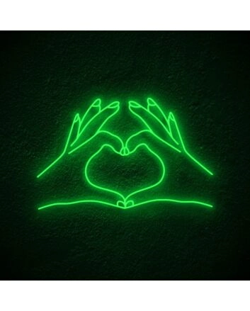 Heart Hand Neon Sign for Loving and Positive Spaces