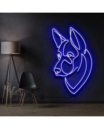 German Shepherd Neon Sign for Dog Lovers and Pet Spaces