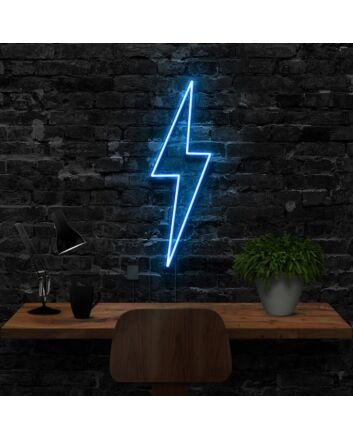 Lightning Bolt Neon Sign for Dynamic and Energetic Spaces