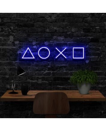 Playstation Controls Neon Sign for Gamers and Entertainment Spaces