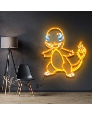Charmander Neon Sign for Anime Fans and Fun Spaces