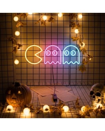Chasing Ghosts Multicolour Neon Sign for Fun and Playful Spaces