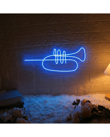 Trumpet Line Art Neon Sign for Music Lovers and Artistic Decor