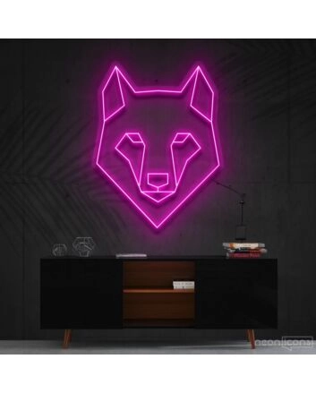 Geometric Wolf Neon Sign for Modern and Artistic Decor