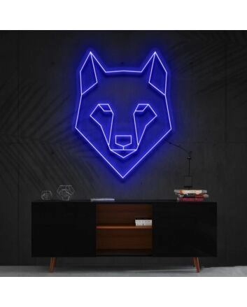 Geometric Wolf Neon Sign for Modern and Artistic Decor