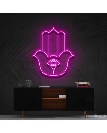 Hamsa Neon Sign for Protection and Positive Energy