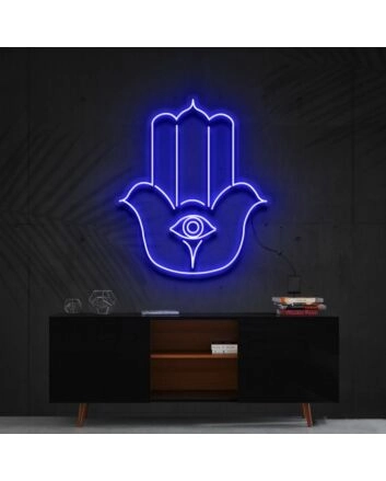 Hamsa Neon Sign for Protection and Positive Energy